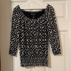 INC International Concepts Monochrome Chain Print Top